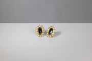 Todd Reed stud earrings in 18ky gold, sterling silver, and fancy cut diamonds (~4.29ct)